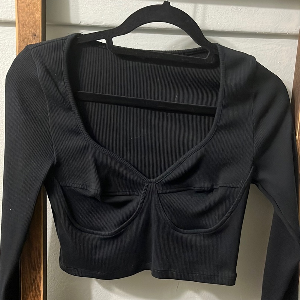 Zara long sleeve crop top